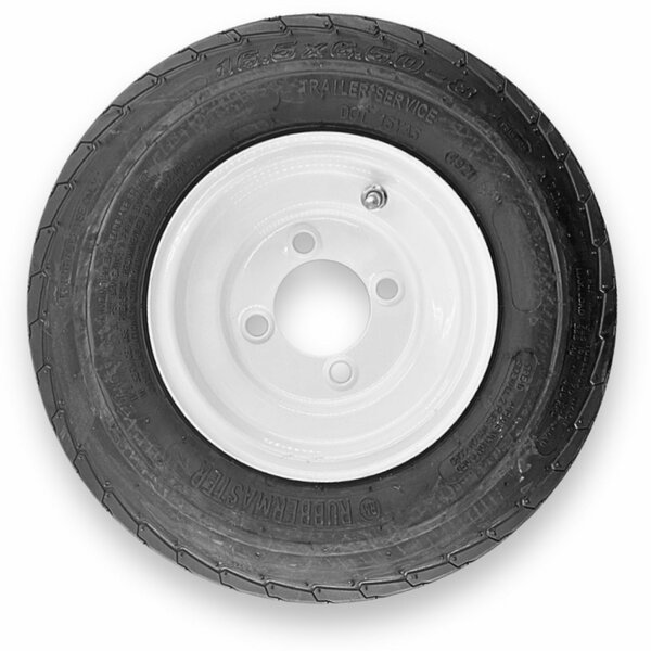 Rubbermaster - Steel Master Rubbermaster 16.5x6.50-8 6 Ply Highway Rib Tire and 4 on 4 Stamped Wheel Assembly 598994